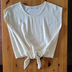 ONLY CHILD Luzon Tie Top in Natural Raw Silk